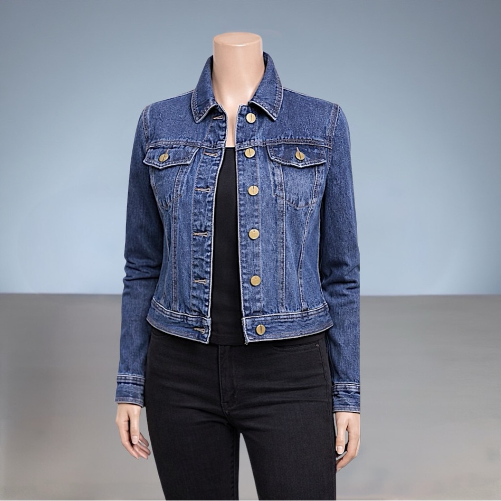 Jones New York Signature Madison Dark Wash Denim Jacket - Picture 7 of 10